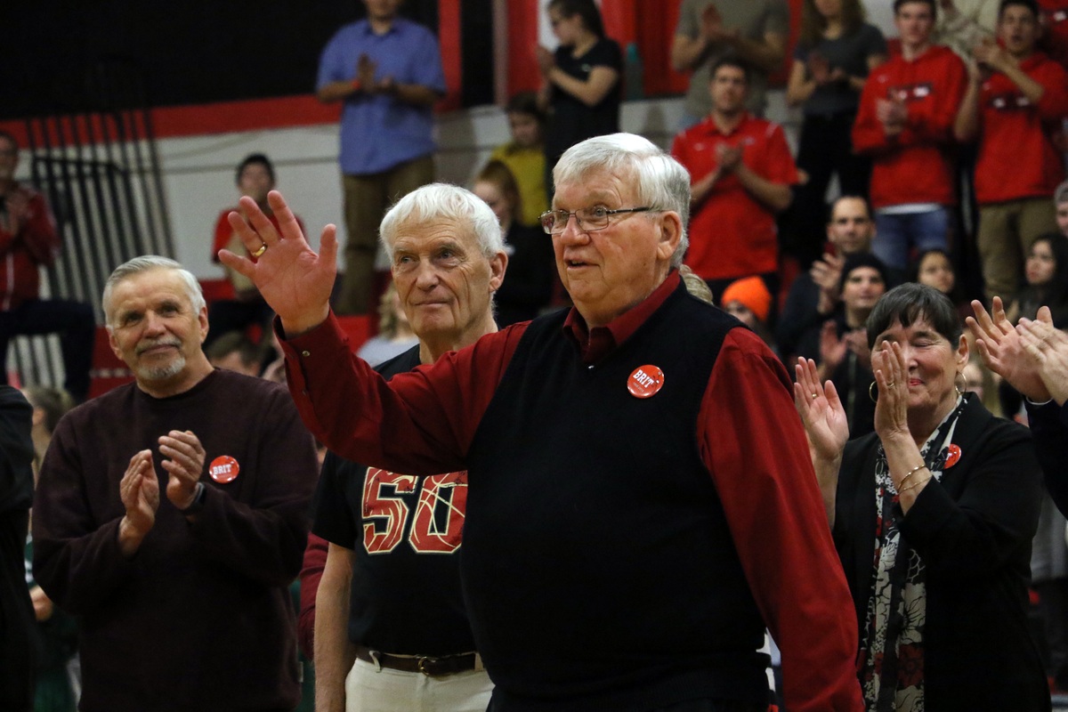 Don Cousins being acknowledged during the opening ceremonies of BRIT 50 in 2018